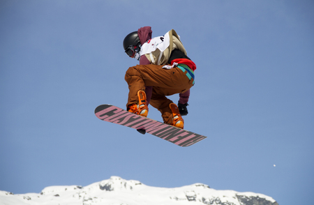 Fis freestyle junior world championships 2014  - in Chiesa Valmalenco Italy - 30 march 2014 - slopestyle - Garcia Knight Carlos  Nzlのeditorial素材