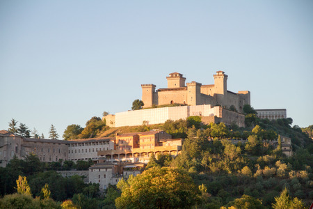 famous spoleto castle in umbria, italyのeditorial素材