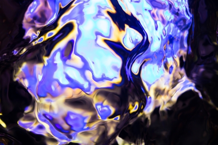 The flowing water in the night illumination