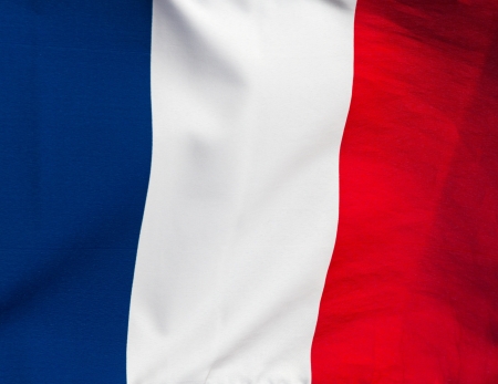  A French flag in the wind の写真素材