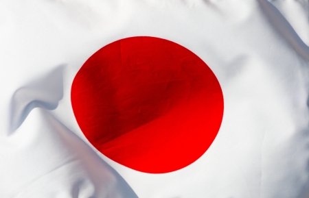 A fragment of the Japanese flag close-upの写真素材