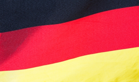  German flag in the wind close-up
