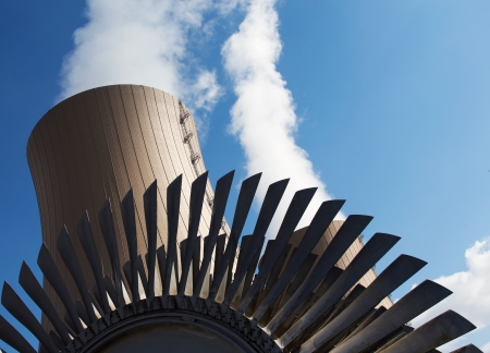 Steam turbine against nuclear power plant.
Conceptual image of nuclear energyの写真素材