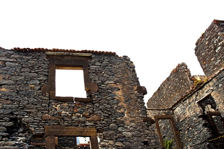 The stone ruins on white backgroundの写真素材