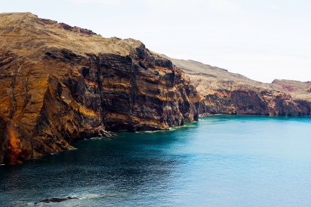 The mountain and rocks by the sea in Madeiraの写真素材