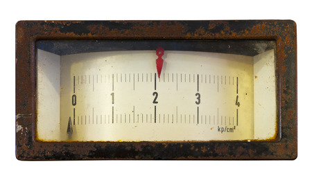 Old meter isolated on the white backgroundの写真素材