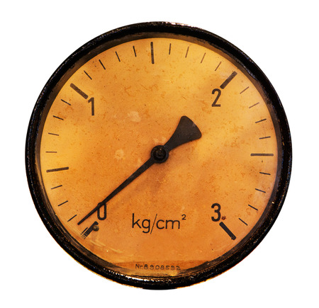 Old meter isolated on the white backgroundの写真素材