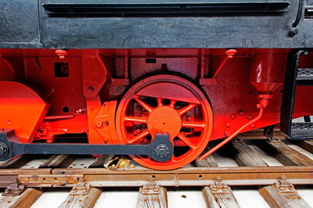 Part of the old locomotive on the rails
