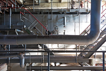 Old machinery of an abandoned factory from the inside