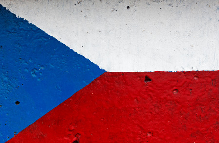 Flag of Czech Republic on a concrete wallの写真素材