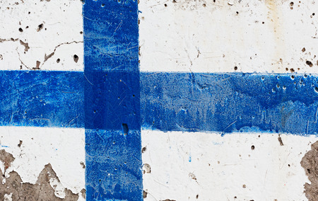 Flag of Finland on a concrete wallの写真素材