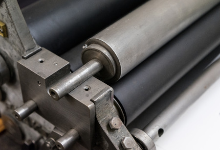 A fragment of the old machine in printing houseの写真素材