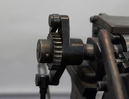 Gear of the old machine in printing houseの写真素材