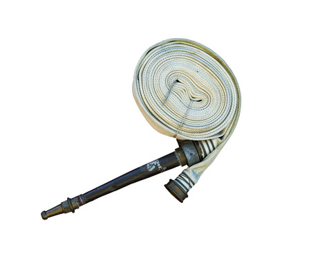 Hank fire hose on a white background, isolatedの写真素材