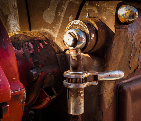 switch of old machine in factoryの写真素材