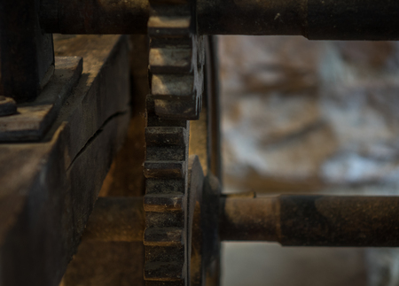 The pinion gear of an old mechanical device.の写真素材