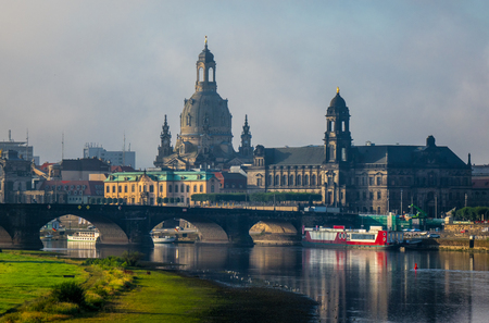 The  bridge on river of city Dresden, Germany.の写真素材