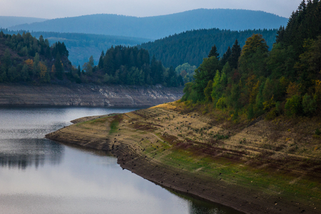 The lake and forest  in Harz, Germany.の写真素材