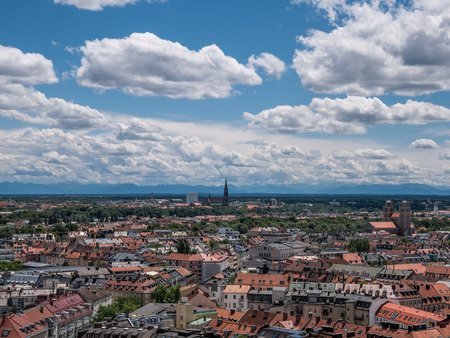 The city Munich of bird's-eye,  Germany  Bavaria .の写真素材