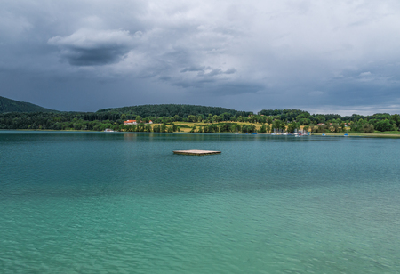 The mountain lake Tegernsee in Bavaria, Germany .の写真素材