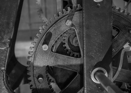The gears of a old and vintage machine .の写真素材