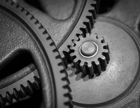The gears of a old and vintage machine .の写真素材