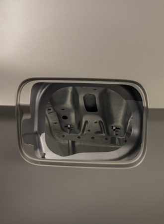 Metal parts of a car in automotive production .の写真素材