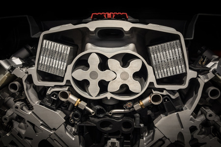 Engine with rotor of a modern car .の写真素材