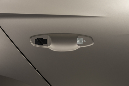 Metal parts of a car in automotive production .の写真素材