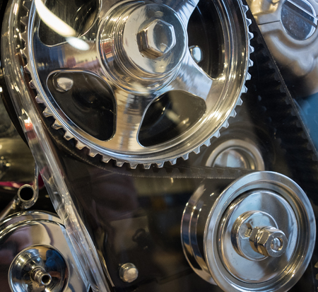 The gear of a motor in machine .の写真素材