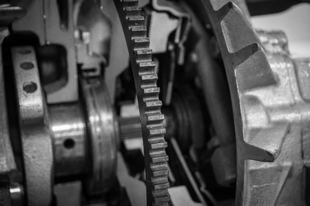 The gear of a motor in machine .の写真素材