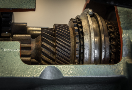 The gear of a motor in machine .の写真素材