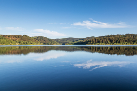 Zillierbach Dam lake in Harz, Germany .の写真素材