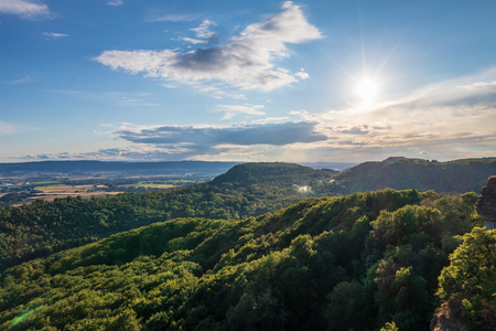 Sandstone rock formation Hohenstein in Germany .の写真素材