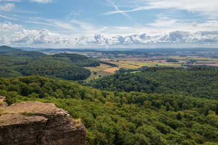 Sandstone rock formation Hohenstein in Germany .の写真素材