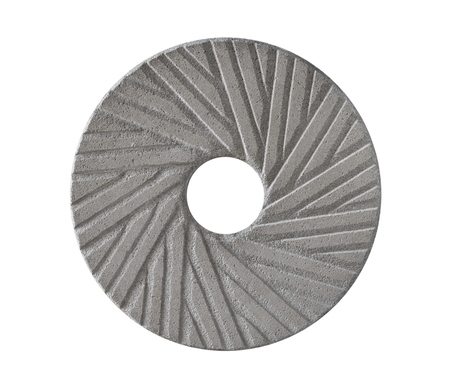 The old millstone on white background, isolated .の写真素材