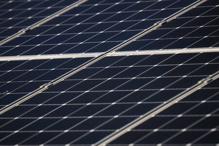 Close up of surface solar battery panel. Ukraine.
