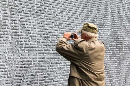 Memorial wall with the names of Poles, victims of Stalinist repressions at the Polish military...