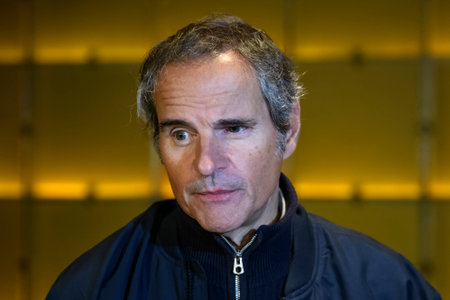 International Atomic Energy Agency (IAEA) Director-General Rafael Mariano Grossi during his briefing in Kyiv, Ukraine, October 13, 2022のeditorial素材