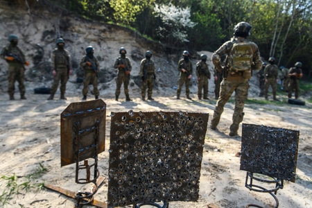 Member of Siberian Battalion of Ukrainian Armed Forces International Legion attend military...