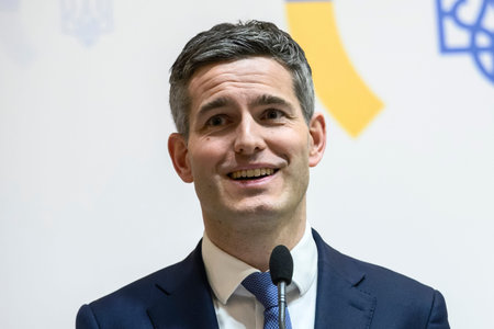 Dutch Foreign Minister Tom Berendsen during the press conference in Kyiv, Ukraine, February 28, 2026. High quality photoのeditorial素材