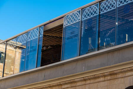 Valletta, Malta - 01 07 2022: Contemporare Merkanti restaurant on top of an historical buildingのeditorial素材