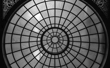 Brussels City Center, Brussels Capital Region - Belgium - 06 20 2020 Art Nouveau decorated round glass ceiling of the brussels Toy museumのeditorial素材