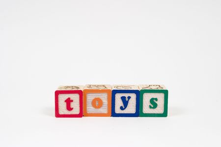 Toys spelled out in block lettersの写真素材