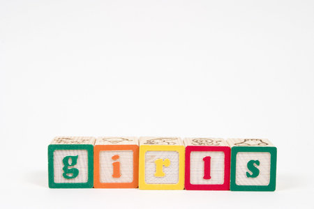 girls spelled out in block letters