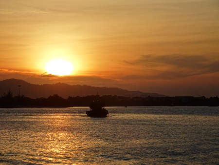 Sunset in Kuala Terengganu, Terengganu, Malaysia.のeditorial素材