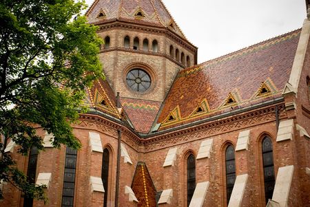 Old church in Budapest Hungary in springの写真素材