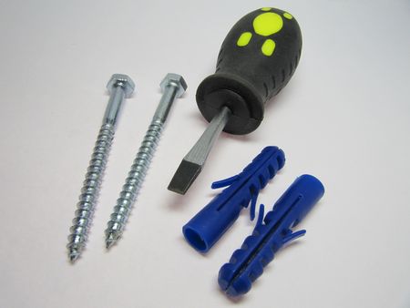 Screwdriver and screws.の写真素材