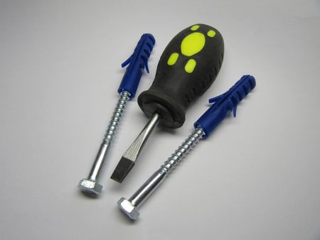 Screwdriver and screws.の写真素材
