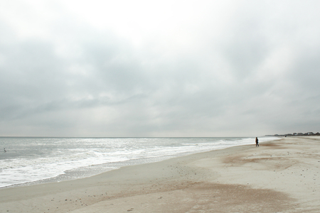 Gloomy winter day at a  beach in Floridaの写真素材